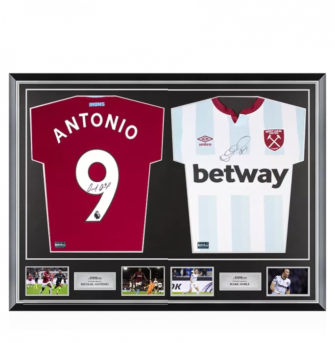 icons Michail Antonio & Mark Noble Signed West Ham United Shirts In Classic Dual Frame