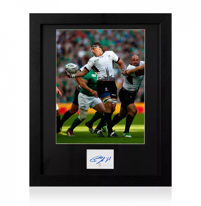 Icons Mihai Macovei Signed Rugby World Cup 2015 Card And Romania Photo Frame