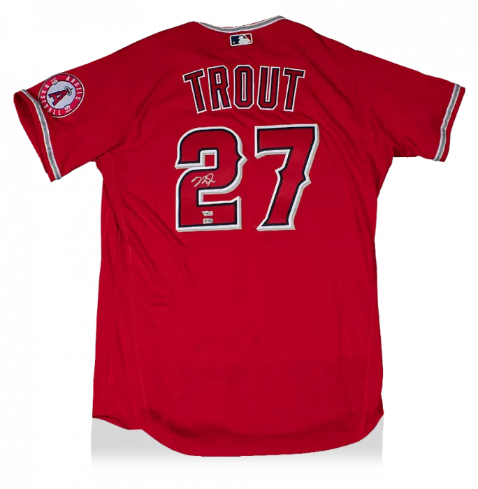 Icons Mike Trout Back Signed Los Angeles Angels 2020 Alternate Jersey In Deluxe Packaging