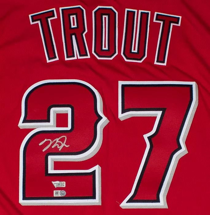 Icons Mike Trout Back Signed Los Angeles Angels 2020 Alternate Jersey