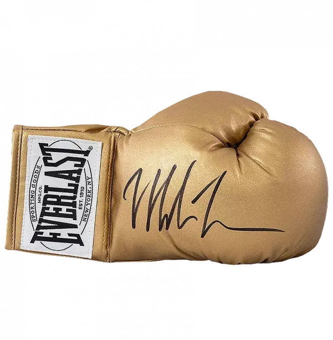 icons Mike Tyson Black Signed Gold Everlast Boxing Glove