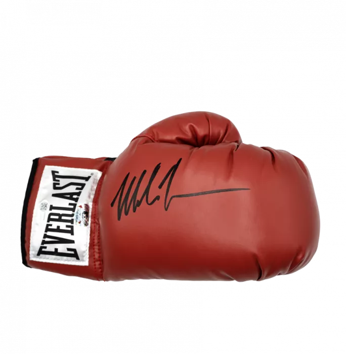 Icons Mike Tyson Signed Everlast Red Boxing Glove In Bubble Frame: Option 1