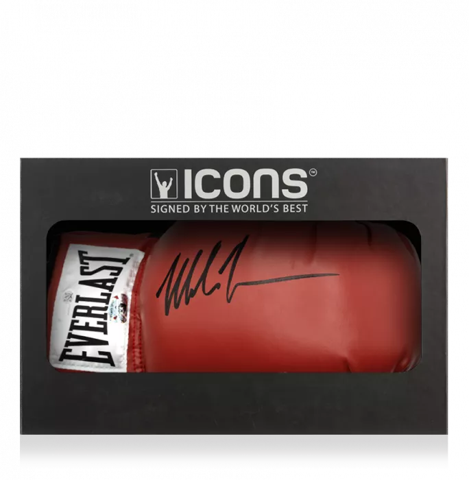icons Mike Tyson Signed Everlast Red Boxing Glove In Deluxe Packaging