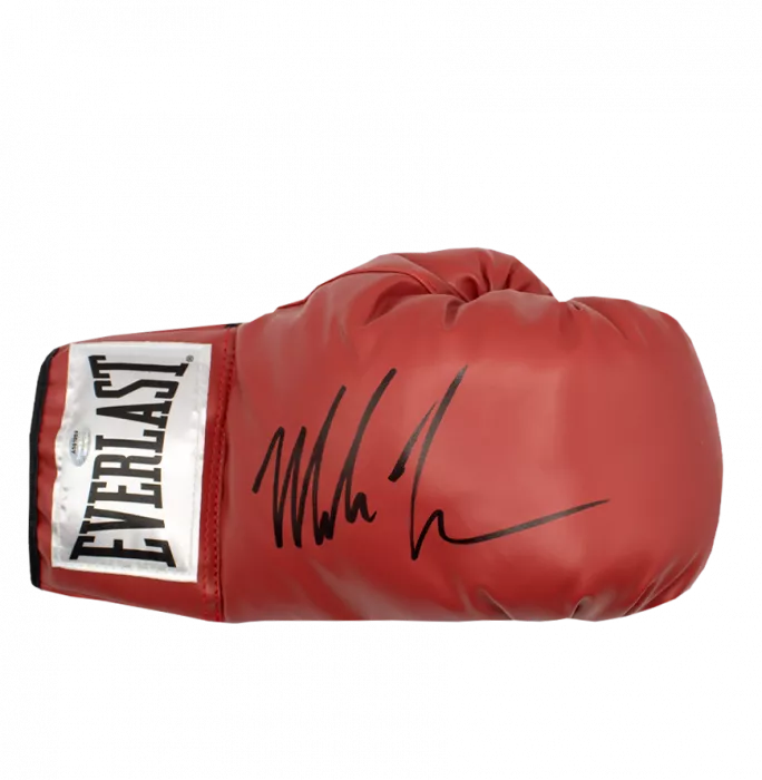 Icons Mike Tyson Signed Everlast Red Full Size Boxing Glove In Acrylic Case