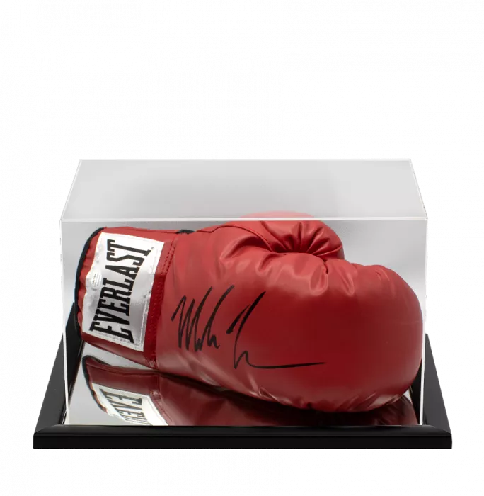 icons Mike Tyson Signed Everlast Red Full Size Boxing Glove In Acrylic Case