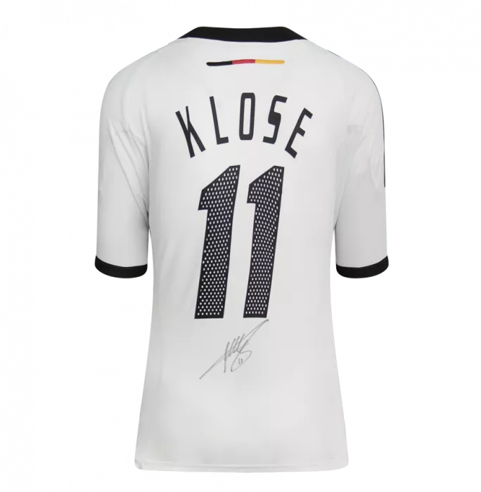 Icons Miroslav Klose Back Signed Germany 2002-04 Home Shirt In Classic Frame