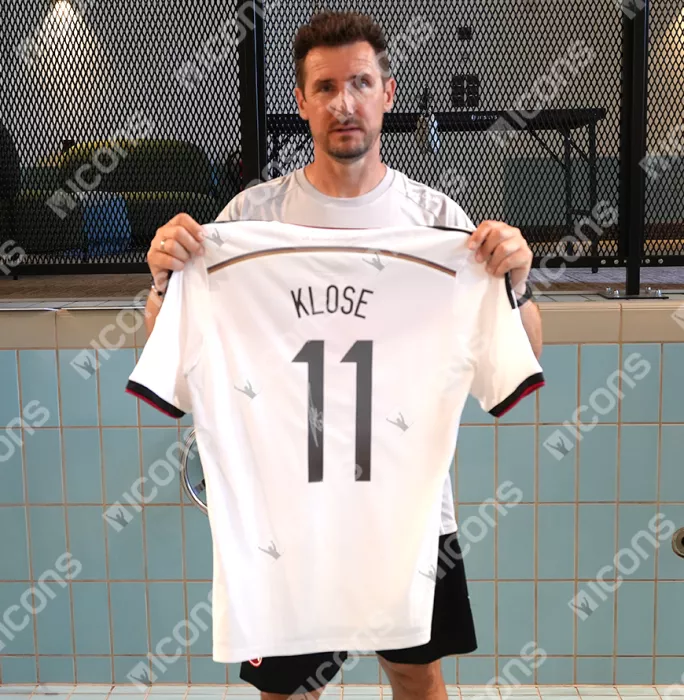 Icons Miroslav Klose Back Signed Germany 2014 Home Shirt In Classic Frame