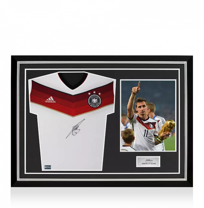 icons Miroslav Klose Front Signed Germany 2014 Home Shirt In Hero Frame: Option 1