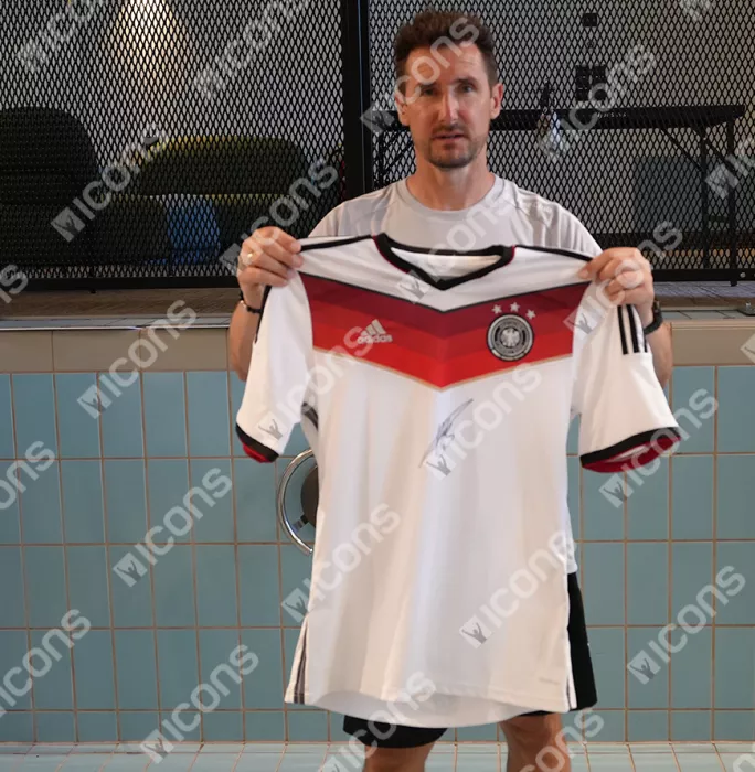 Icons Miroslav Klose Front Signed Germany 2014 Home Shirt In Deluxe Packaging