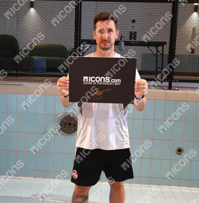 Icons Miroslav Klose Official 2014 FIFA World Cup™ Front Signed And Hero Framed Germany 2014 Home Shirt With FIFA World Cup Winners Badge