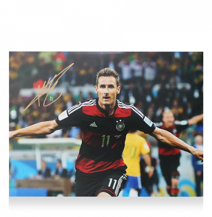 Icons Miroslav Klose Official 2014 FIFA World Cup™ Signed Germany Photo: 2014 Celebration