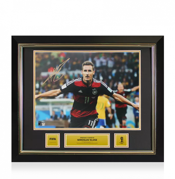 Icons Miroslav Klose Official 2014 FIFA World Cup™ Signed Germany Photo: 2014 Celebration