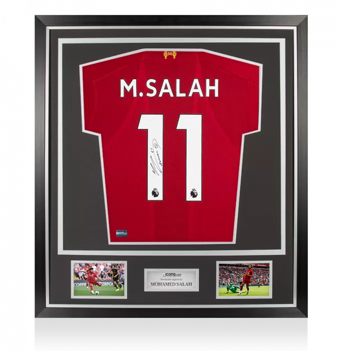 Icons Mohamed Salah Back Signed Liverpool 2019-20 Home Shirt In Classic Frame