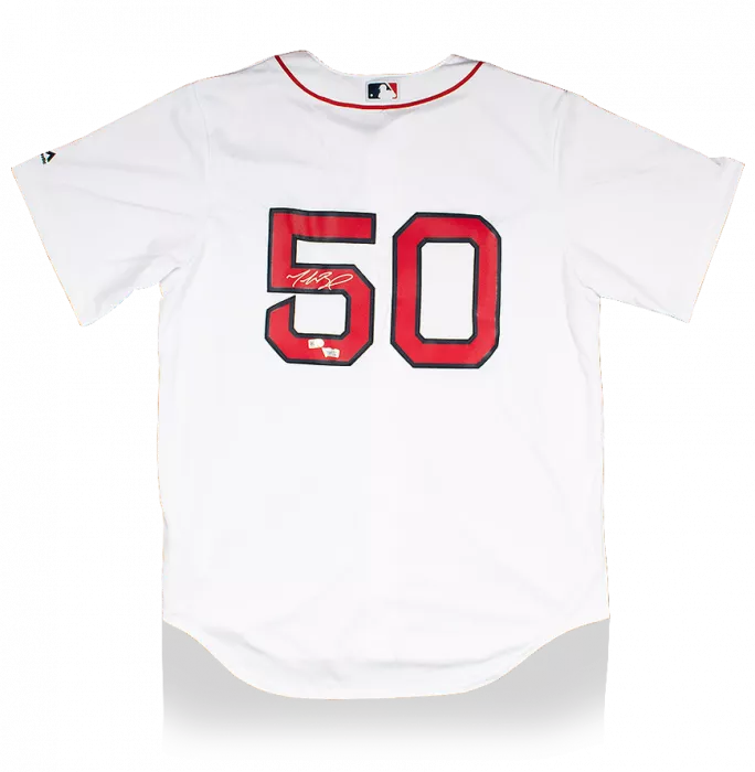 icons Mookie Betts Back Signed Boston Red Sox Jersey: 2018 MLB World Series Champions Edition
