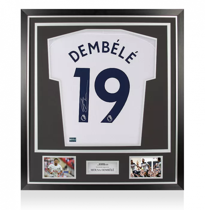 icons Mousa Dembele Back Signed Tottenham Hotspur 2017-18 Home Shirt In Classic Frame