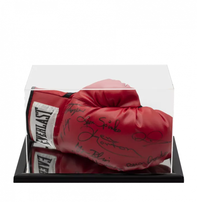 icons Muhammad Ali Opponents Signed Boxing Glove - 8 Signatures In Acrylic Case