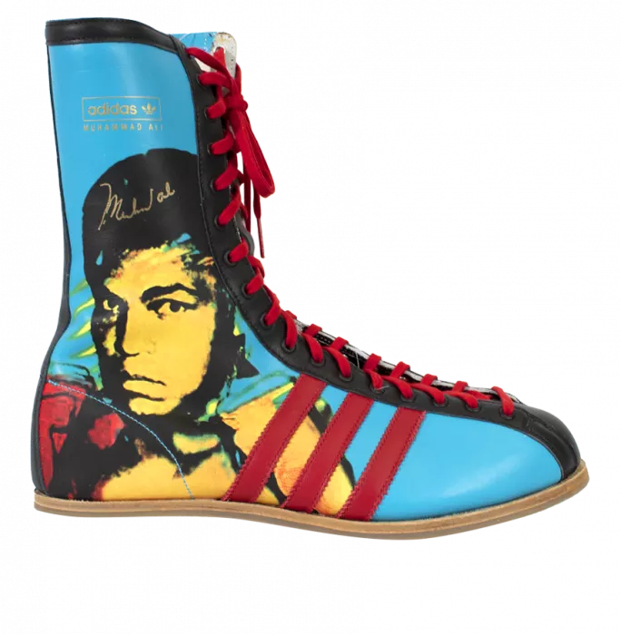 Icons Muhammad Ali Signed Boxing Shoe - Adidas Andy Warhol Limited Edition (OA-8058446)