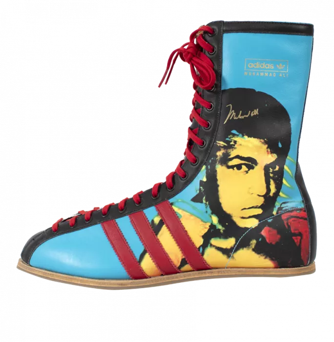 icons Muhammad Ali Signed Boxing Shoe - Adidas Andy Warhol Limited Edition (OA-8058447)
