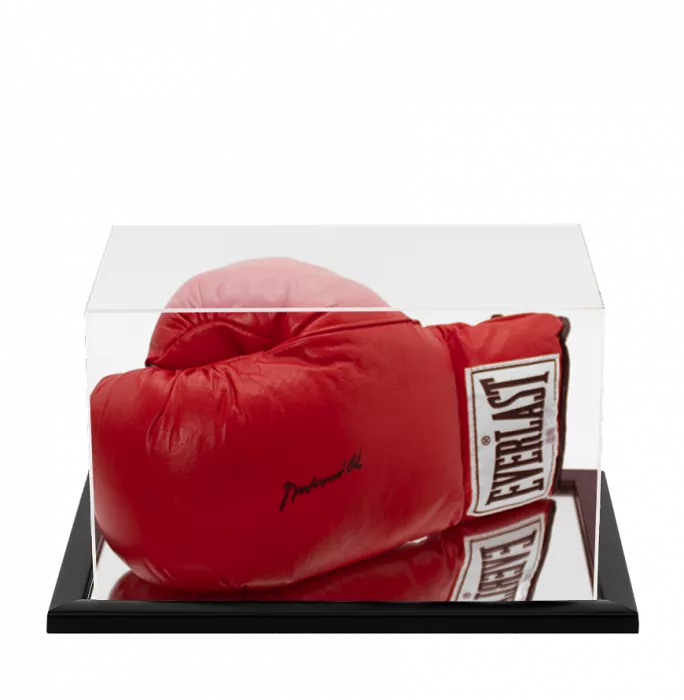 Icons Muhammad Ali Signed Red Everlast Boxing Glove In Acrylic Case