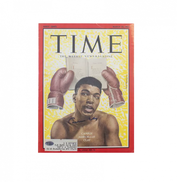 Icons Muhammad Ali Signed Time Magazine - March 1963 Cassius Clay Autograph (OA-8424222)