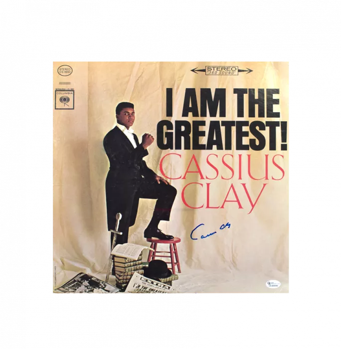 icons Muhammad Ali Signed Vinyl Album - I Am The Greatest Cassius Clay Autograph (OA-8058445)