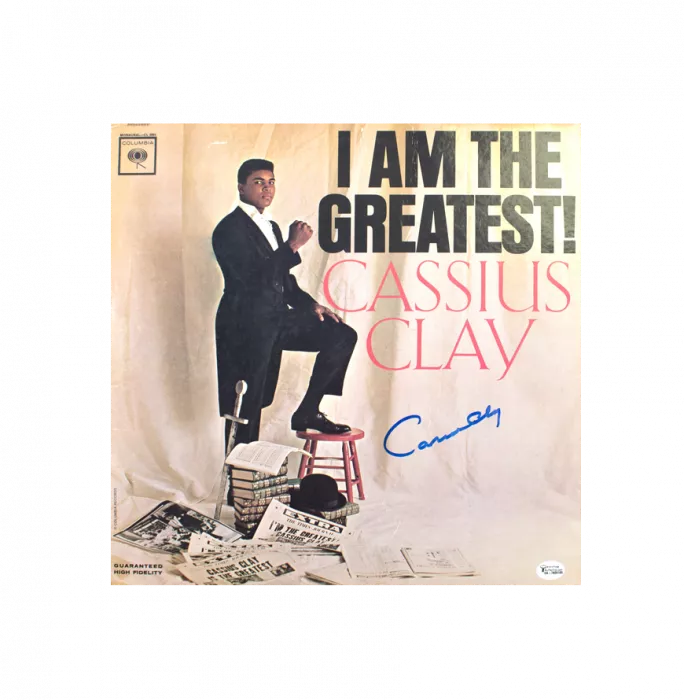 icons Muhammad Ali Signed Vinyl Album - I Am The Greatest Cassius Clay Autograph (OA-7800100)