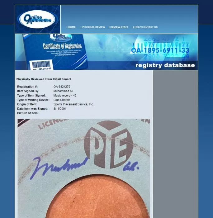 Icons Muhammad Ali Signed Vinyl Record - Johnny Wakelin Black Superman (OA-8424279)