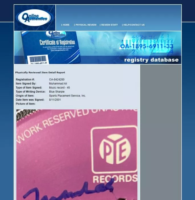 Icons Muhammad Ali Signed Vinyl Record - Johnny Wakelin Black Superman (OA-8424280)