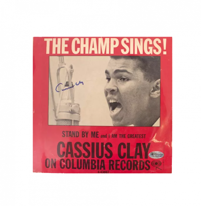 icons Muhammad Ali Signed Vinyl Record - The Champ Sings Cassius Clay Autograph (OA-8424286)