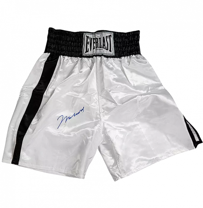 icons Muhammad Ali Signed White Everlast Boxing Shorts