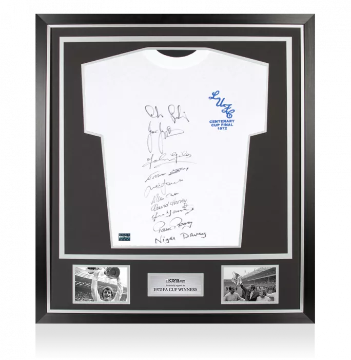 icons Multi-Signed Leeds United 1972 Home Shirt In Classic Frame