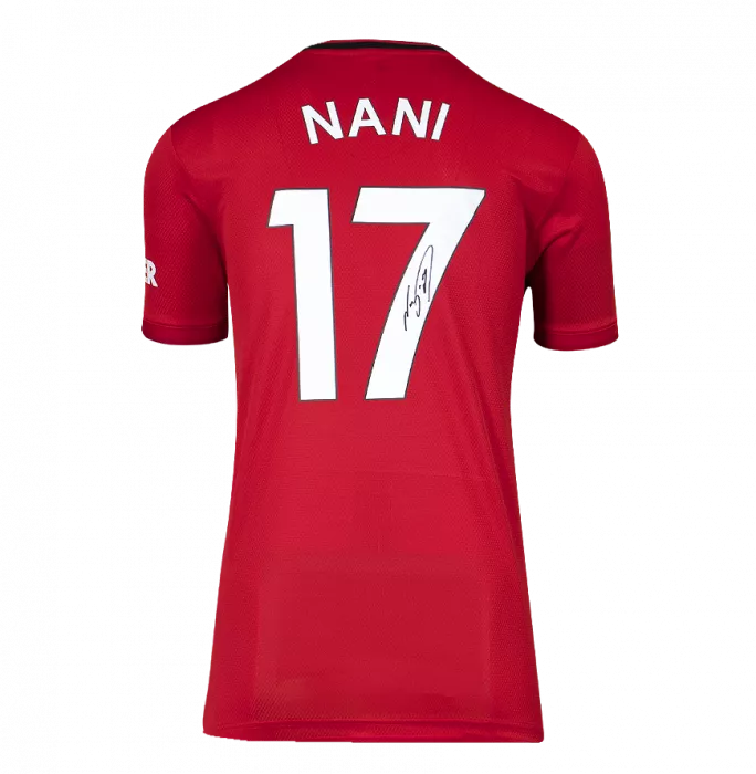 Icons Nani Back Signed Manchester United 2019-20 Home Shirt In Hero Frame: Option 1