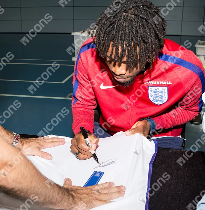 Icons Nathaniel Chalobah Back Signed 2016-17 England Home Shirt