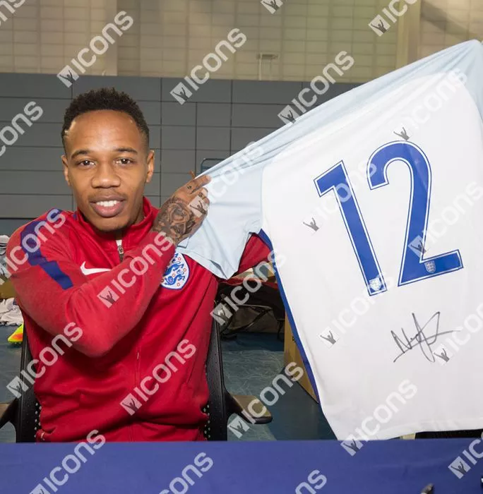 Icons Nathaniel Clyne Back Signed England 2016-17 Home Shirt