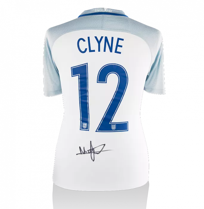 icons Nathaniel Clyne Back Signed England 2016-17 Home Shirt