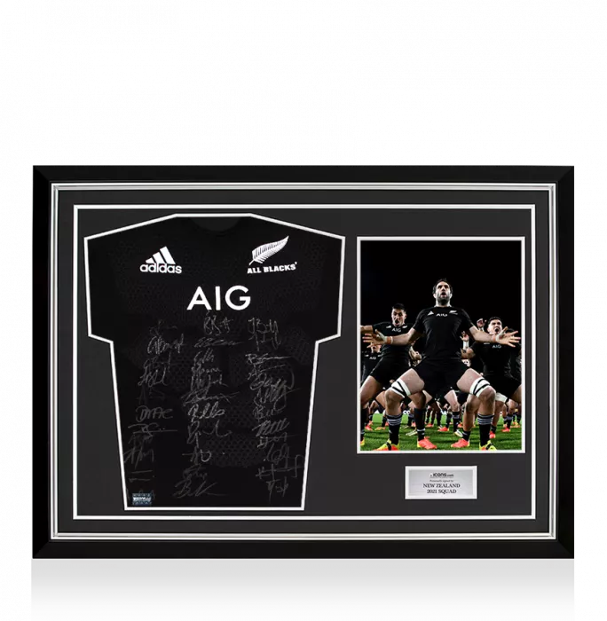 Icons New Zealand 2021 Squad Signed Rugby Shirt In Hero Frame: Option 1