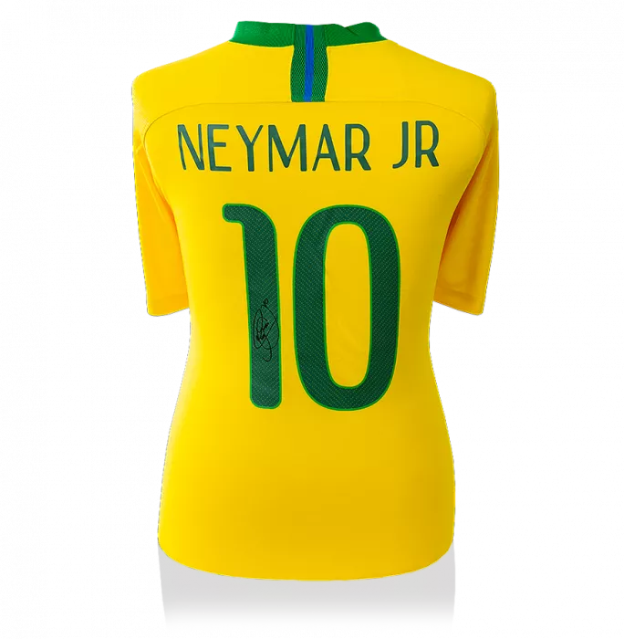 icons Neymar Jr Back Signed Brazil 2018 Shirt With Fan Style Numbers: 2014 Style
