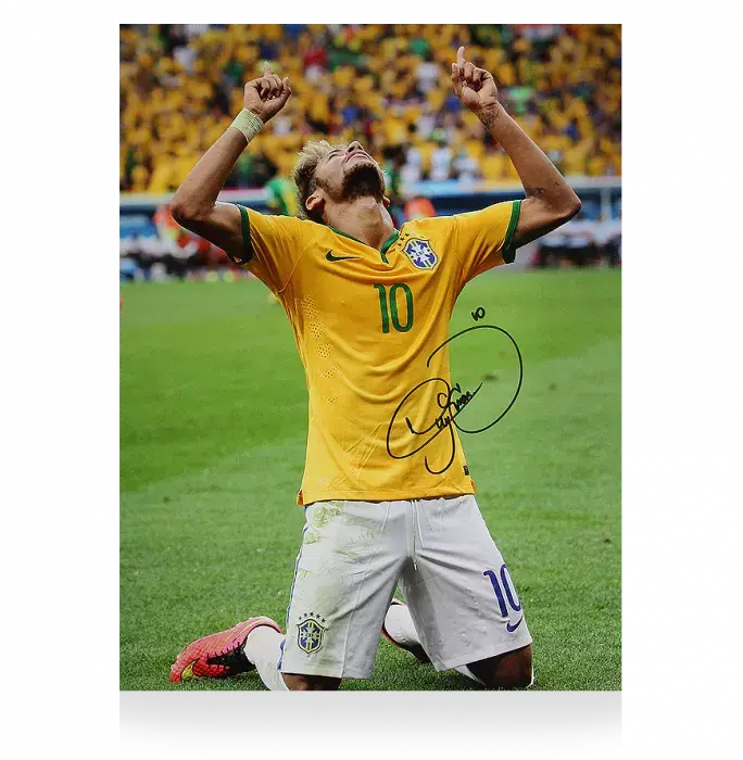 icons Neymar Jr Signed Brazil Photo: 2014 FIFA World Cup Celebration