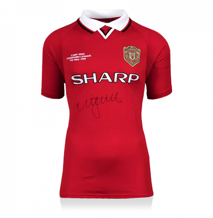 Icons Nicky Butt Front Signed Manchester United 1999 Home Shirt