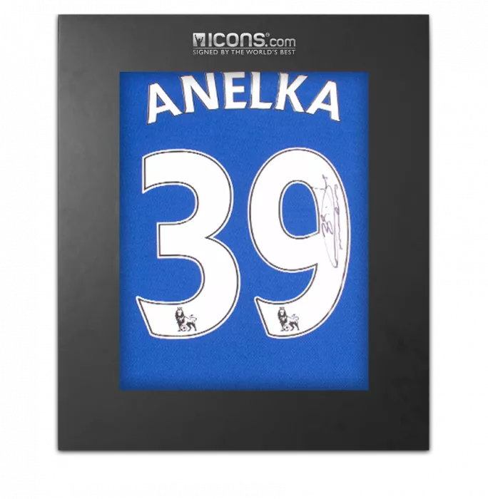 icons Nicolas Anelka Back Signed Modern Chelsea FC Home Shirt In Deluxe Packaging