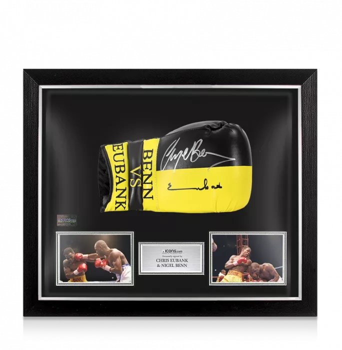 icons Nigel Benn & Chris Eubank Dual Signed Boxing Glove In Bubble Frame: Option 1