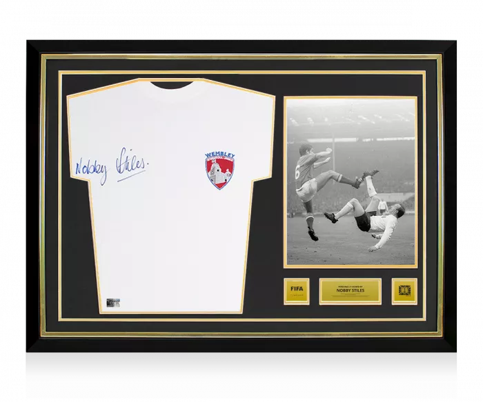 icons Nobby Stiles Official 1966 FIFA World Cup™ Front Signed and Hero Framed Wembley Legends Shirt
