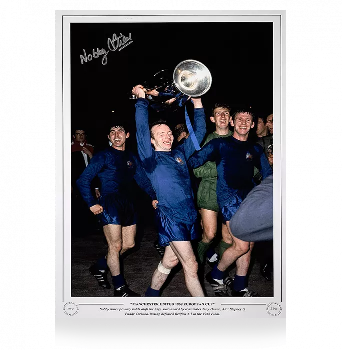 Icons Nobby Stiles Signed Manchester United Photo: 1968 European Cup Winner
