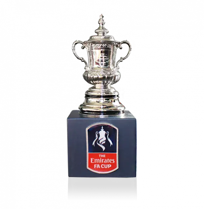 icons Official Emirates FA Cup Mini 3D Replica Trophy On Pedestal
