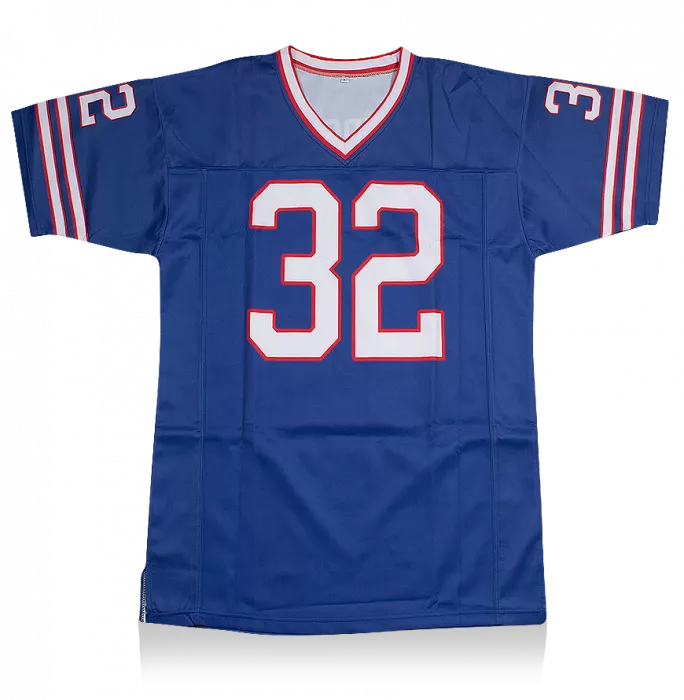 Icons OJ Simpson Back Signed Red And Yellow American Football Jersey: "HOF '85"