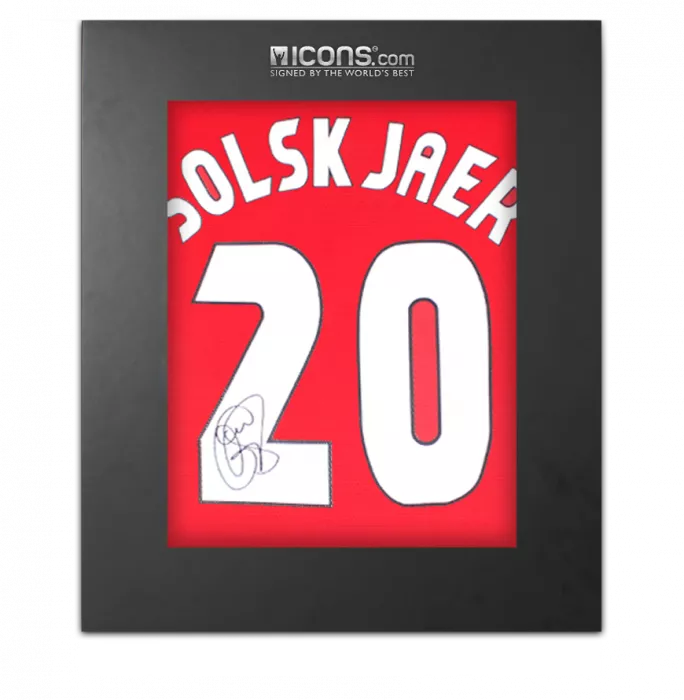 icons Ole Gunnar Solskjaer Back Signed Manchester United 2021-22 Home Shirt In Deluxe Packaging