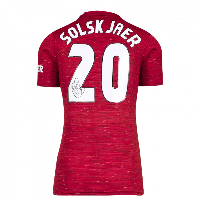 Icons Ole Gunnar Solskjaer Signed Manchester United 2020-21 Home Shirt In Hero Frame: Option 1