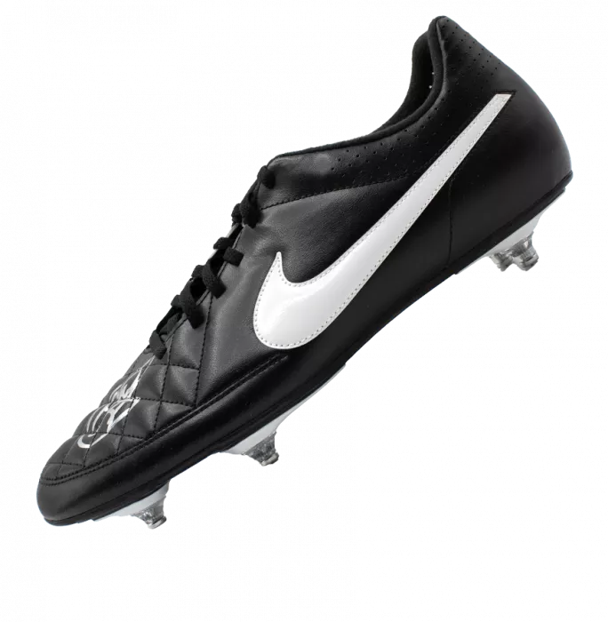 Icons Ole Gunnar Solskjaer Signed Nike Black And White Boot In Bubble Frame: Option 1