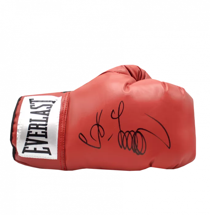 Icons Oleksandr Usyk Signed Red Everlast Boxing Glove In Bubble Frame: Option 1