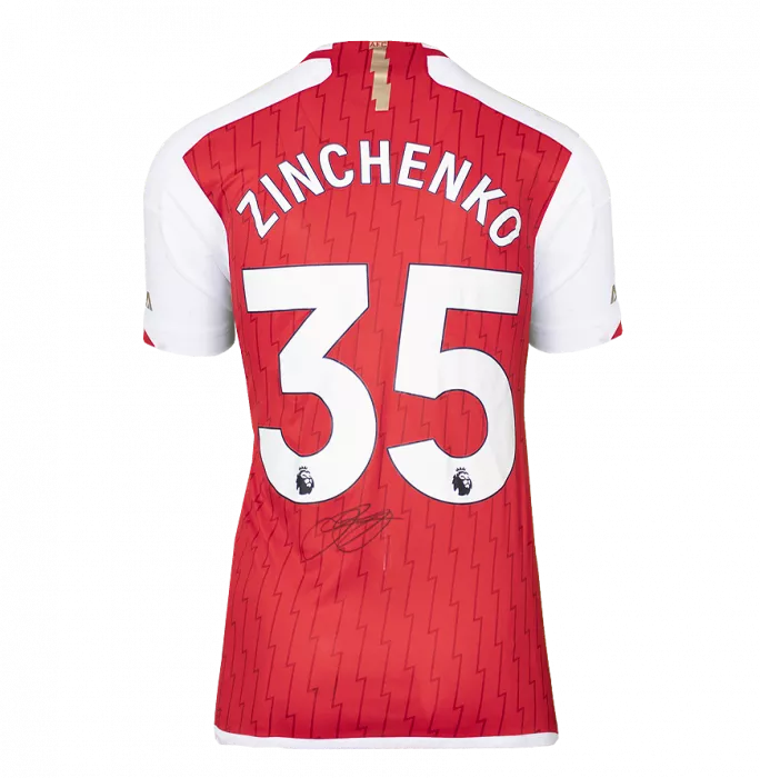 Icons Oleksandr Zinchenko Back Signed Arsenal 2023-24 Home Shirt In Hero Frame: Option 1